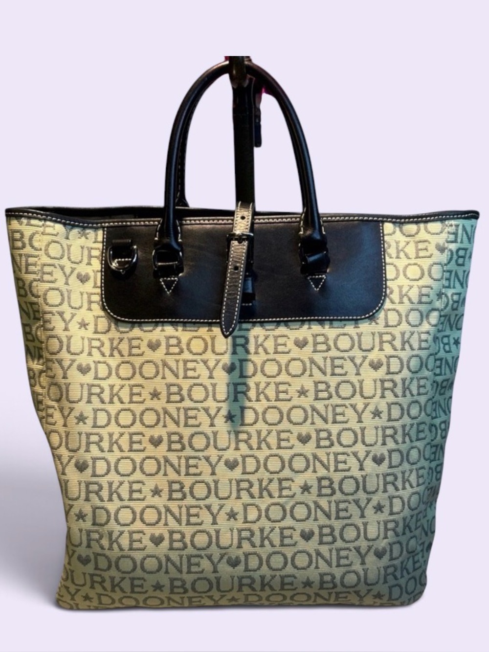 Dooney & Bourke Logo Print Tote with Black Accents